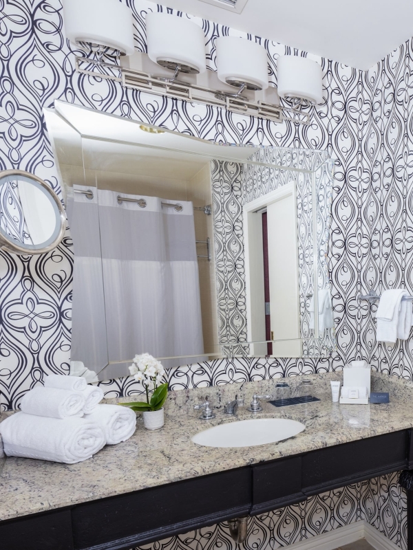 Close up of the bathroom in the Deluxe Double Room at The Marker