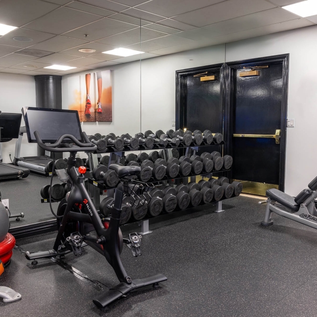 Close up of workout equipment at The Marker