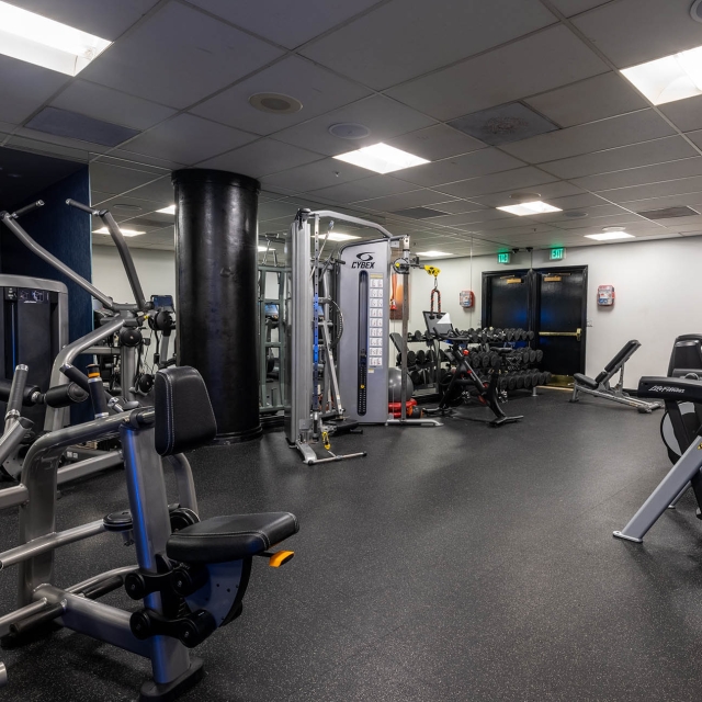 Workout room at The Marker