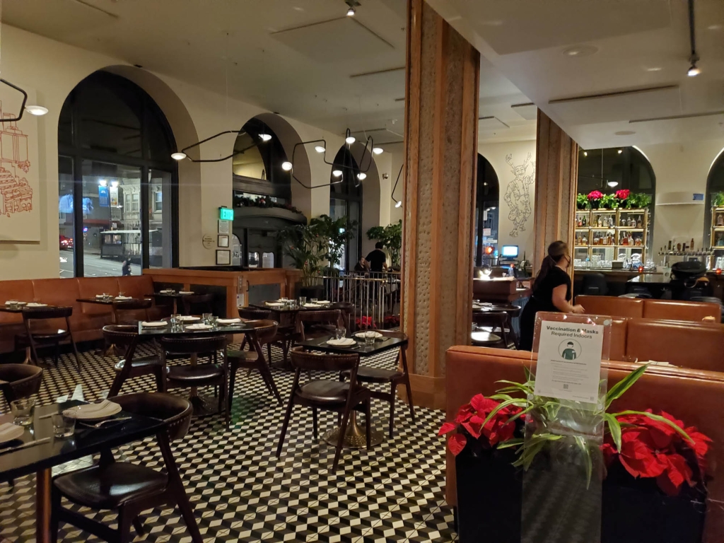 Tratto dining room at The Marker